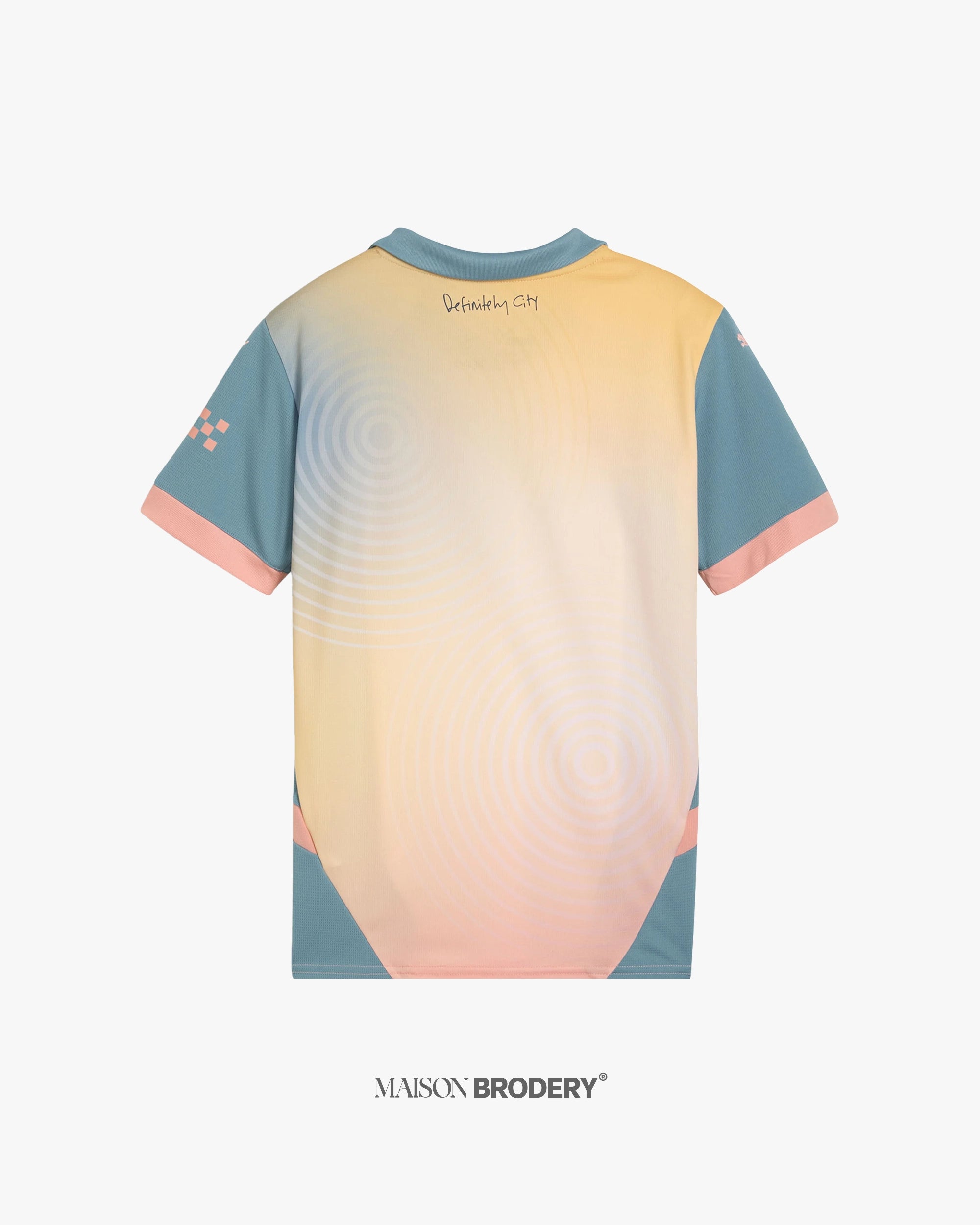 Embroidered Manchester City Fourth Jersey 2024-25 features pastel gradients and premium embroidery.